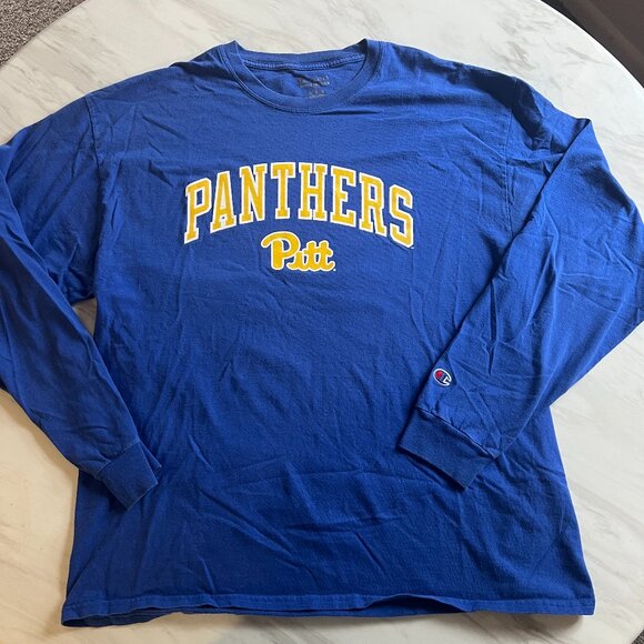 Pittsburg Panthers Long Sleeve Authentic Champion T-Shirt - Size XL - Picture 1 of 6